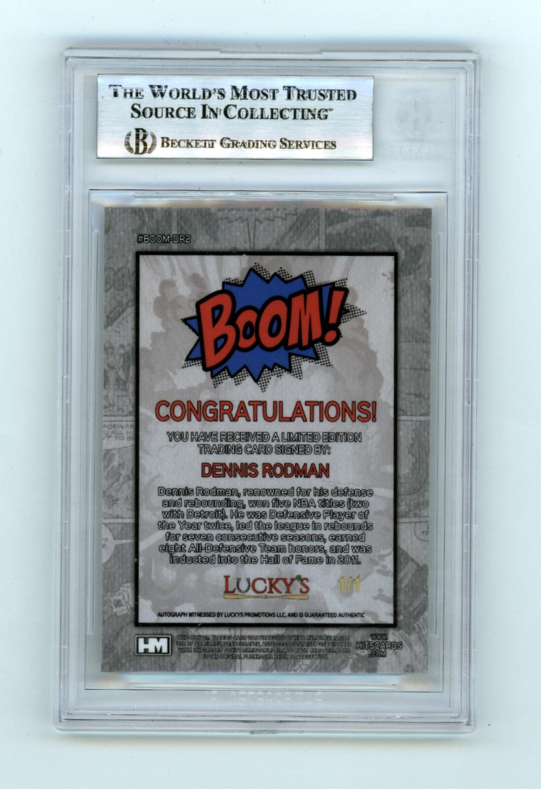Dennis Rodman 2024 Hits Memorabilia BOOM Super #1/1 Signed BGS BAS Auto Pistons