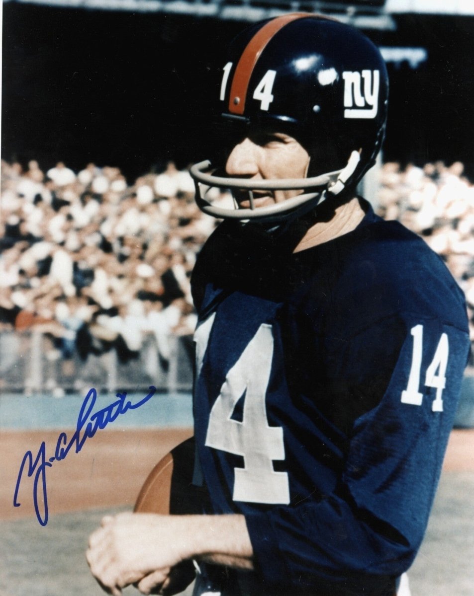 Y.A. Tittle Signed Autographed New York Giants 8x10 Photo LSCM COA #2