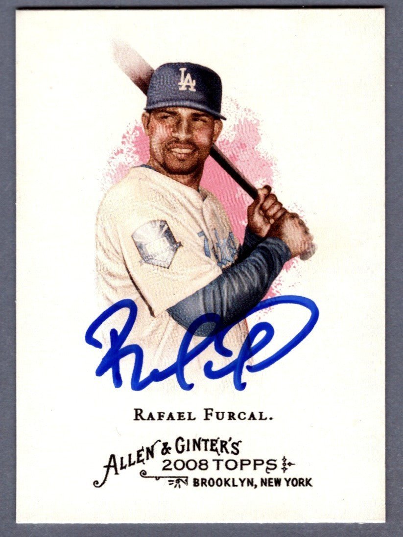 Rafael Furcal Signed 2008 Topps Allen &amp; Ginter #299 LSCM COA Los Angeles Dodgers