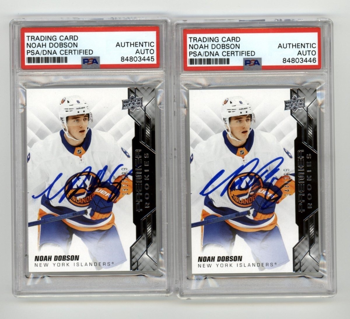 Noah Dobson 2019-20 Upper Deck Premier Rookie RC #/299 Signed PSA Auto