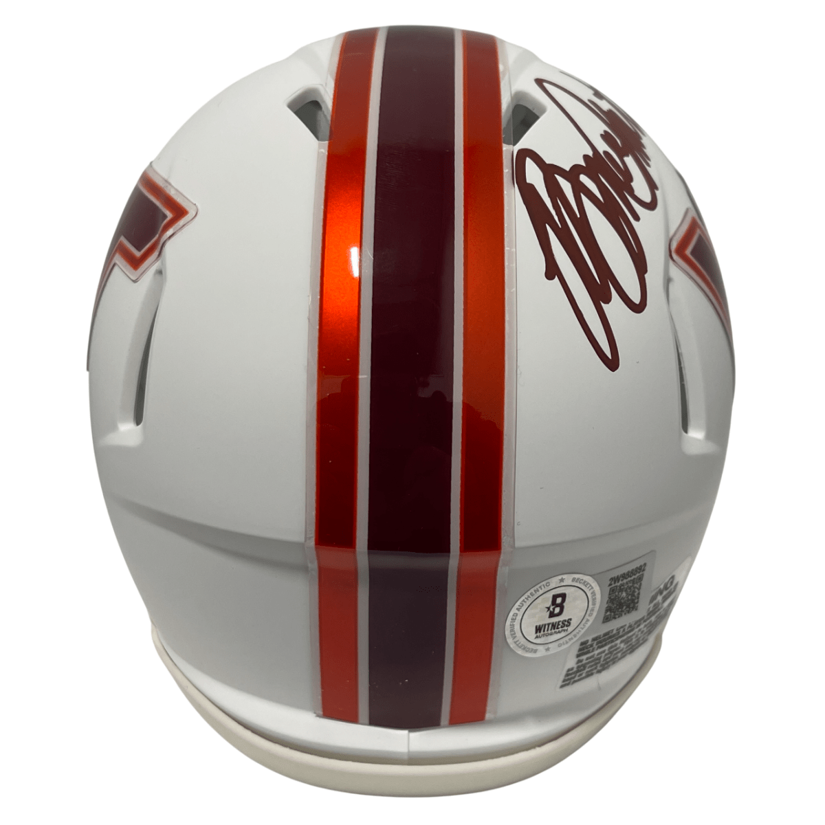Bruce Smith Signed Virginia Tech White Mini Helmet Beckett Witness BAS COA