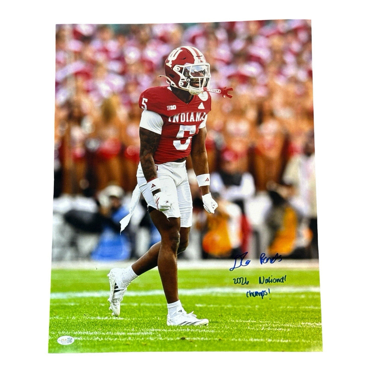 D'Angelo Ponds Signed Indiana Hoosiers 16x20 Photo w 2026 Champs JSA Witness COA