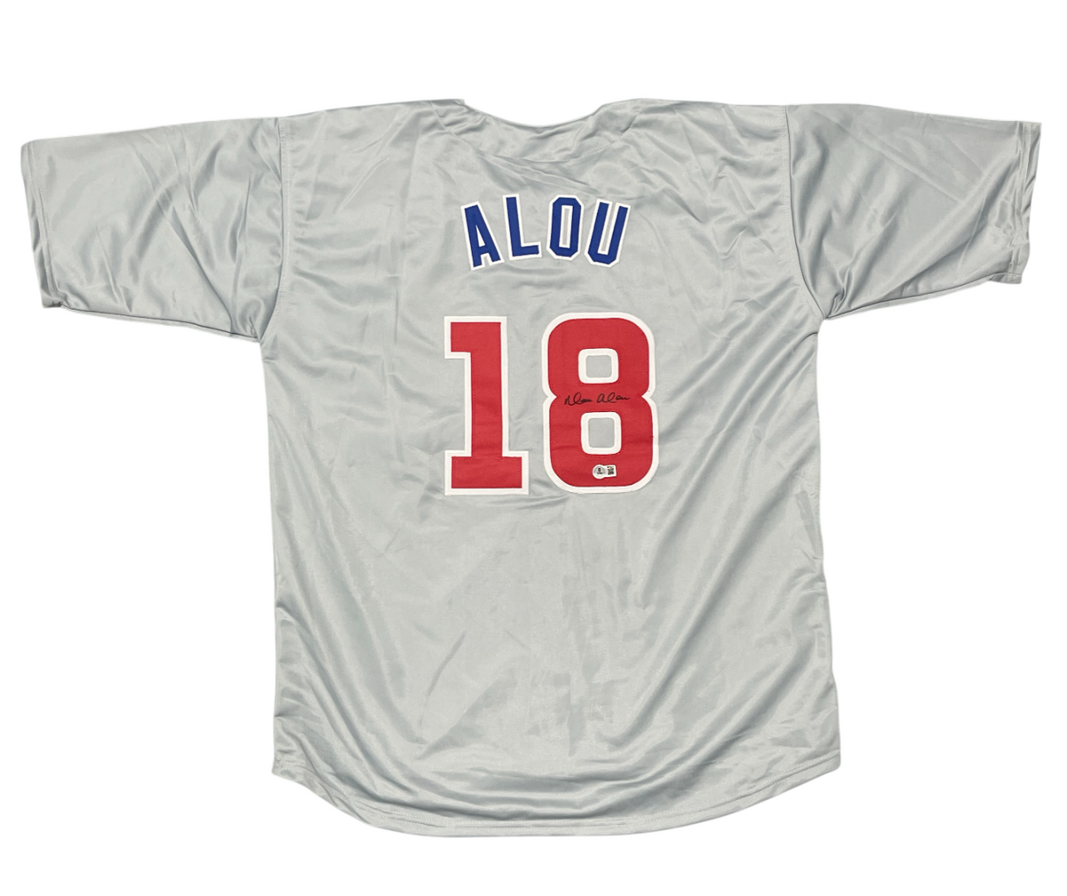 Moises Alou Signed Chicago Cubs Custom Jersey Beckett Witness BAS COA
