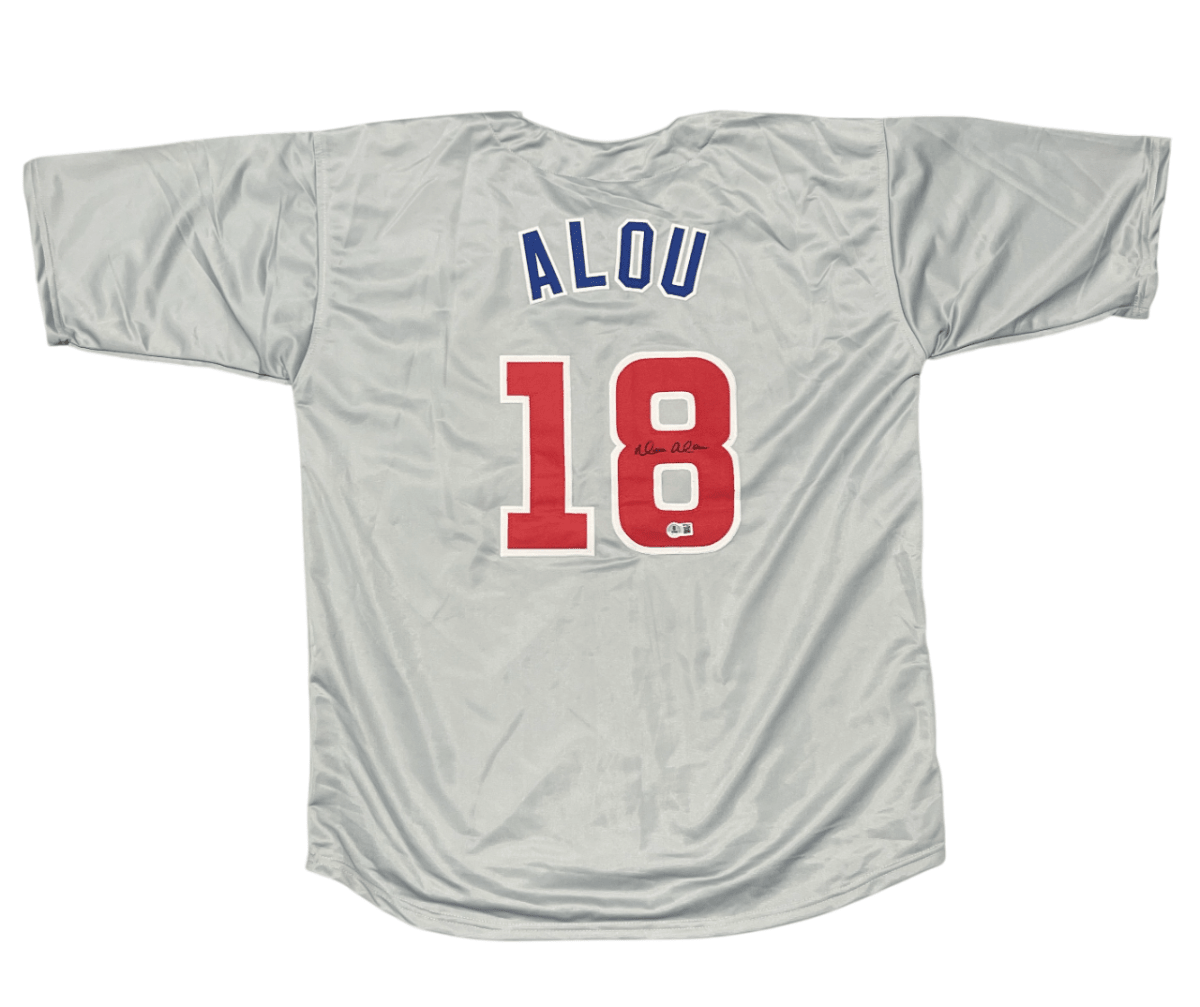 Moises Alou Signed Chicago Cubs Custom Jersey Beckett Witness BAS COA