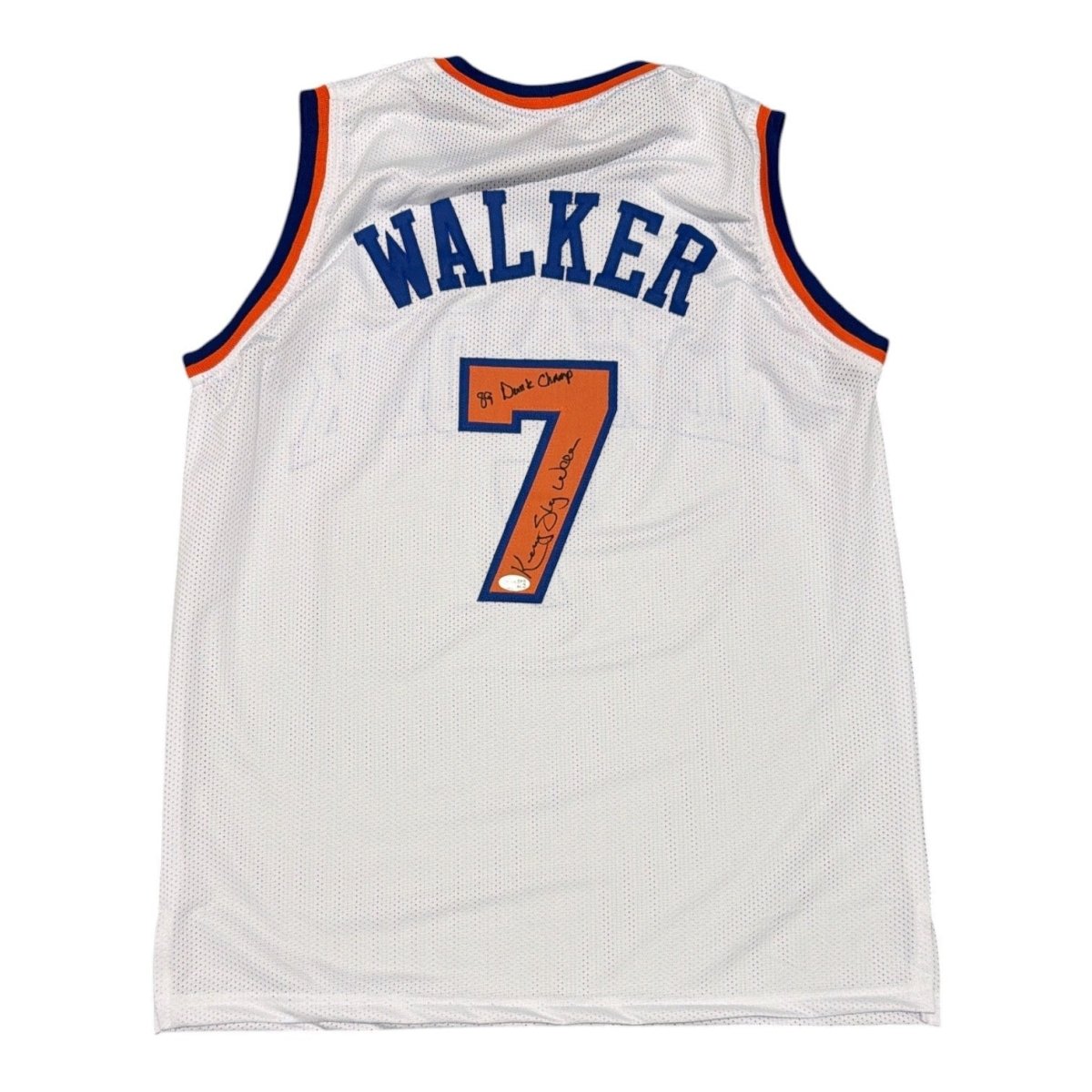 Kenny Sky Walker Signed New York Knicks Custom Jersey w/ 89 Dunk Champ JSA W COA