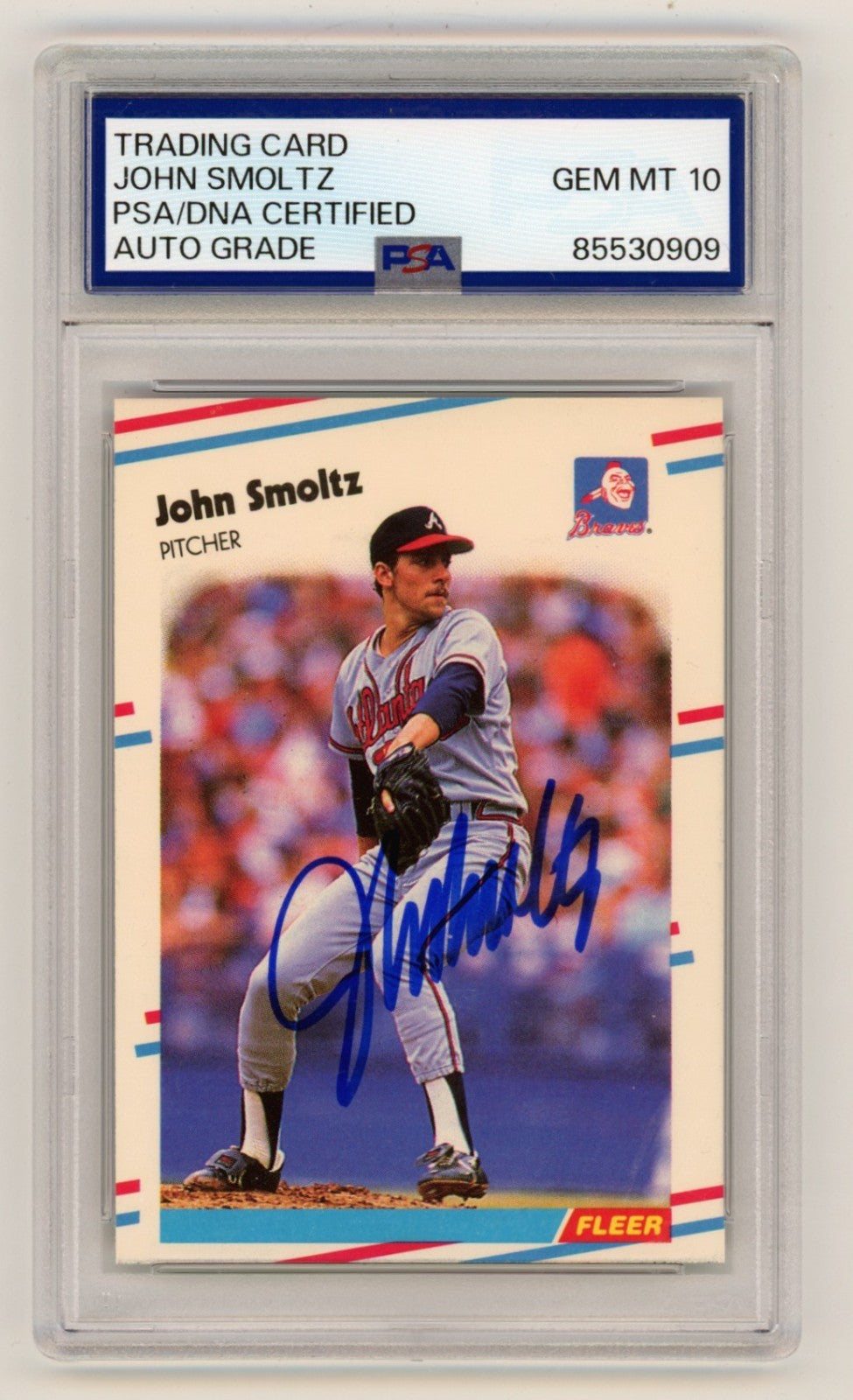 John Smoltz 1988 Fleer Update #U-74 Signed Rookie RC PSA 10 Auto Atlanta Braves