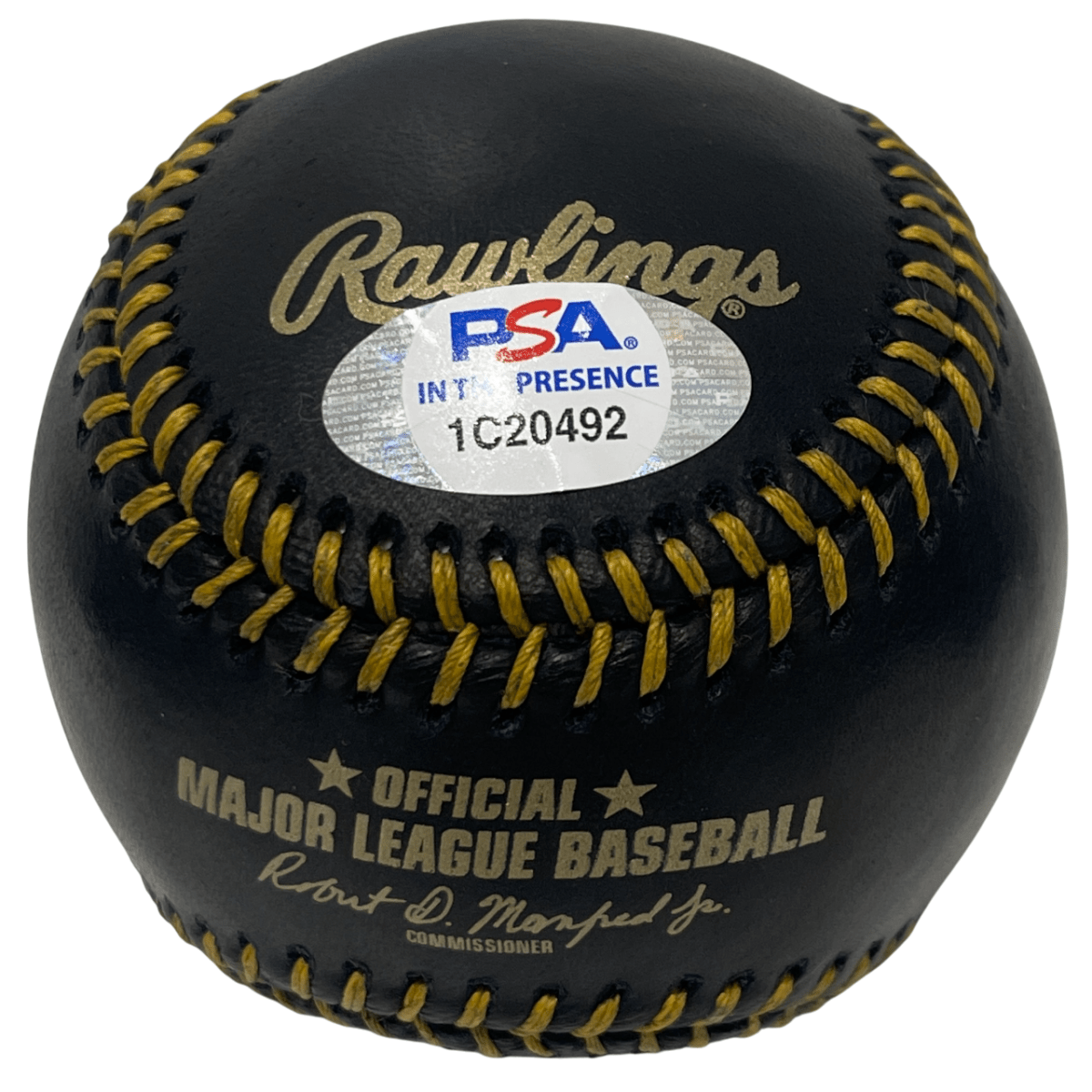 Luis Medina Signed Black Rawlings ROMLB Baseball PSA ITP COA Athletics