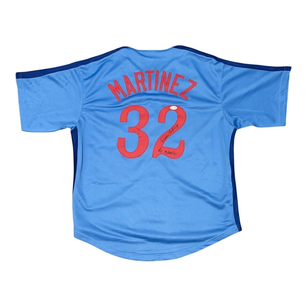 Dennis Martinez Signed Montreal Expos Custom Jersey w/ PG 7/28/92 JSA Wit COA
