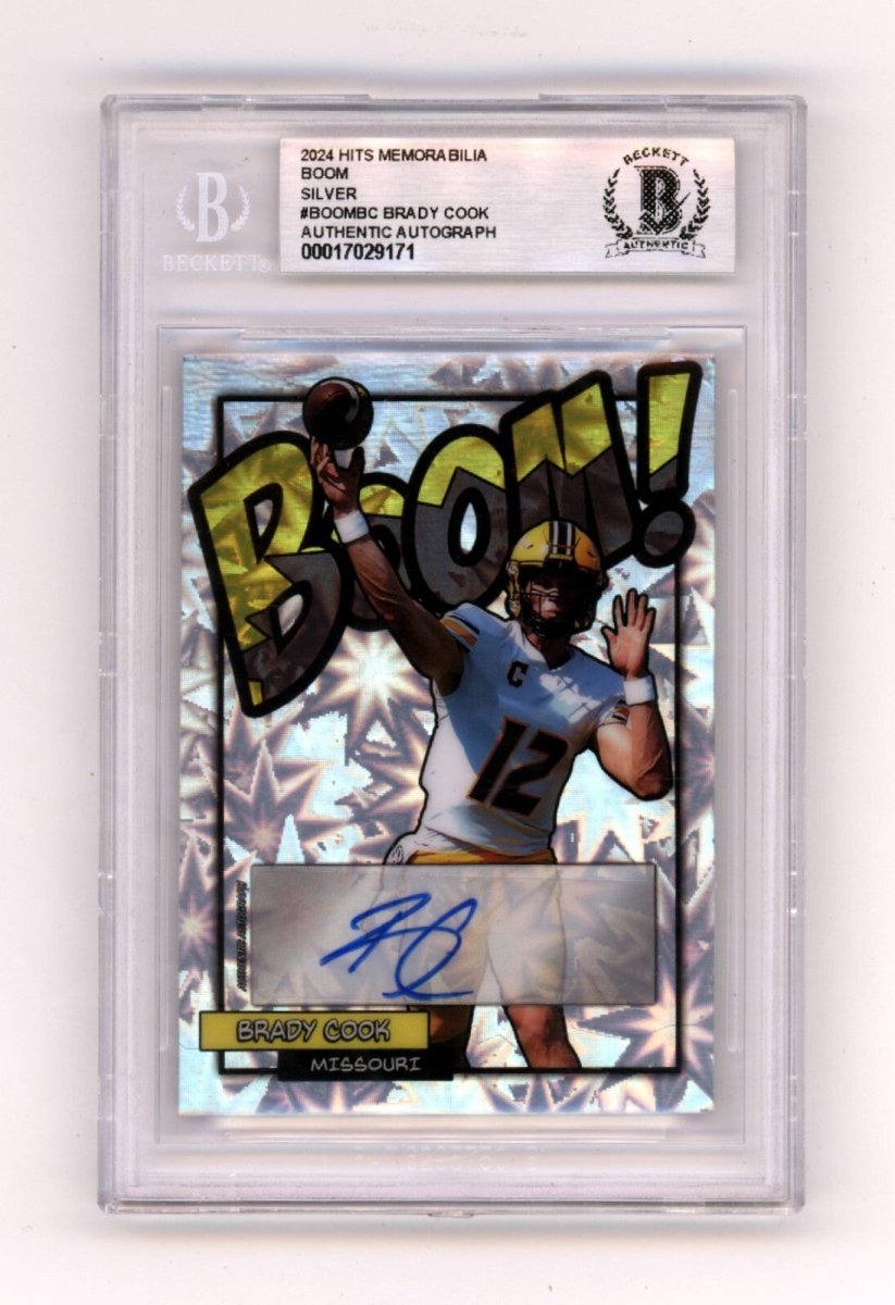 Brady Cook 2024 Hits Memorabilia BOOM Silver #/12 Signed BGS BAS Auto Missouri