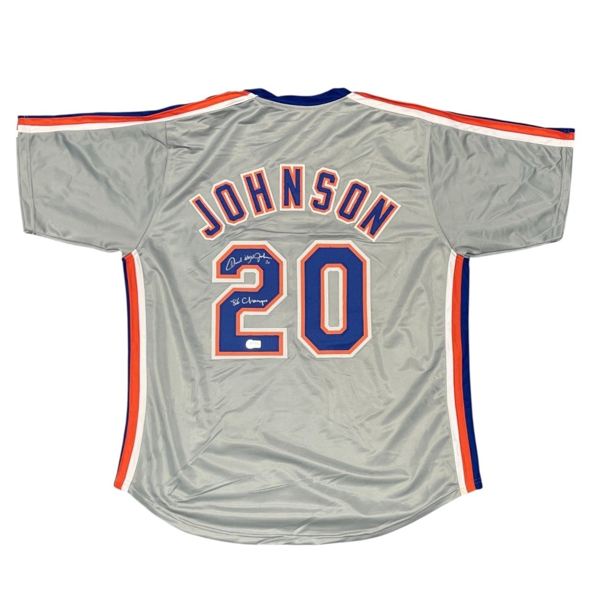 Howard "Hojo" Johnson Signed Mets Custom Jersey w/ 86 Champs Beckett Wit BAS COA