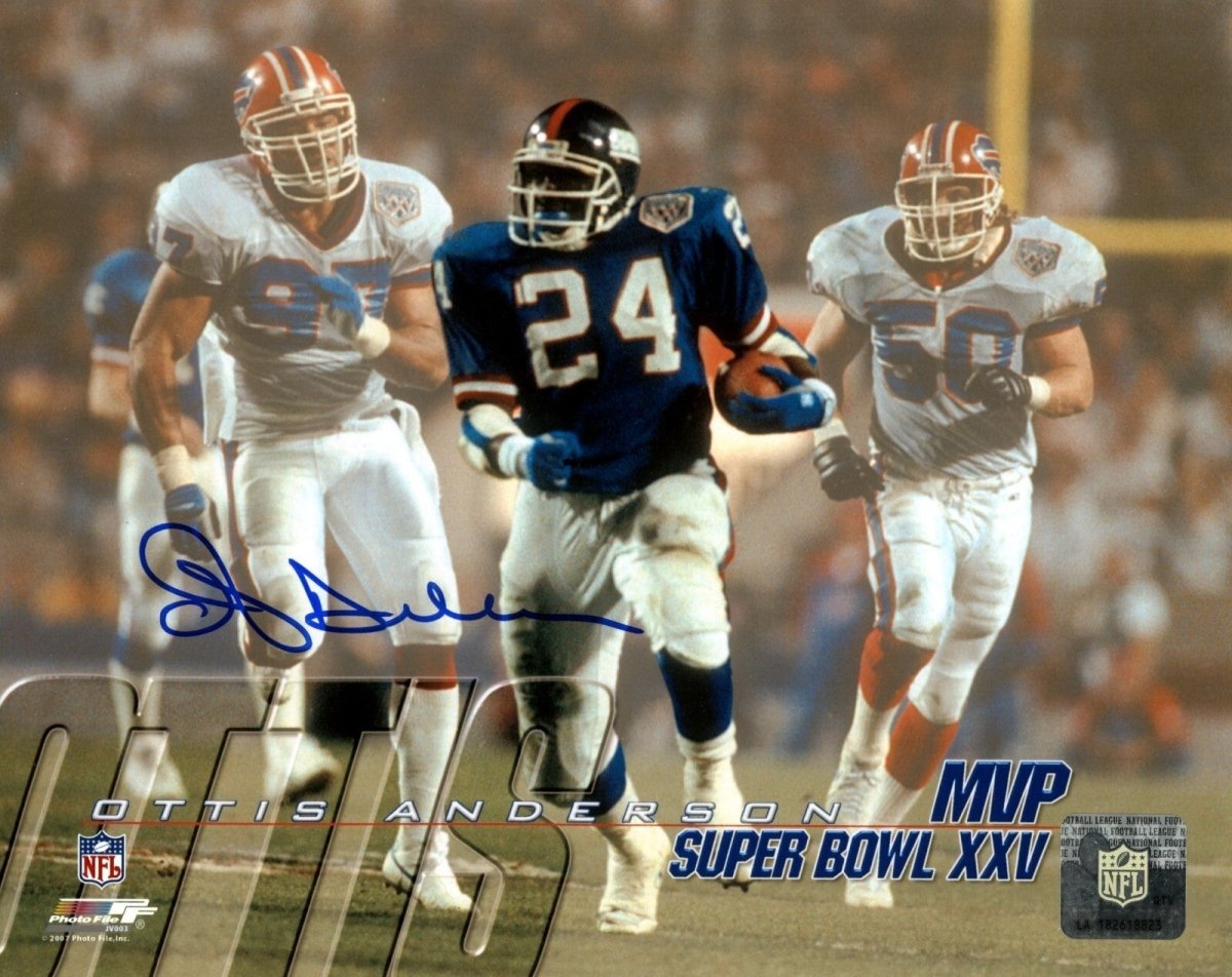 Ottis Anderson Signed Autographed New York Giants 8x10 Photo File LSCM COA