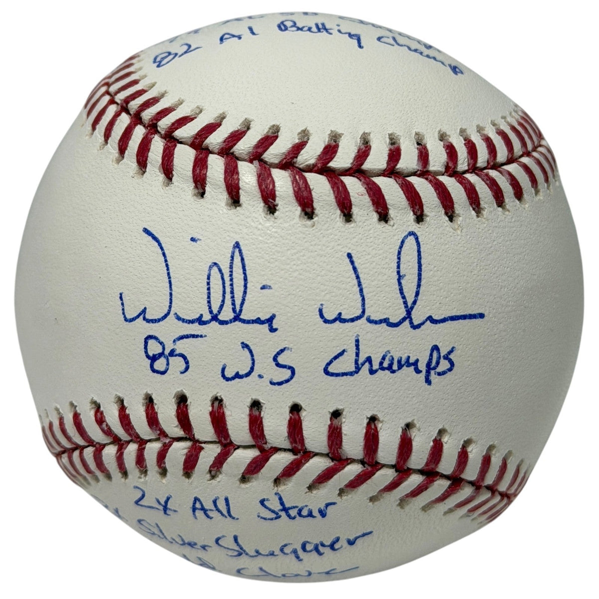 Willie Wilson Signed Autographed ROMLB Baseball w/ 6x Stat Insc JSA Witness COA