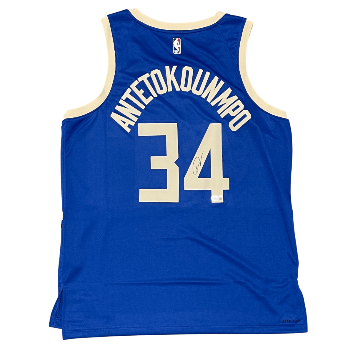 Giannis Antetokounmpo Signed Bucks Nike City Edition Jersey Beckett Wit BAS COA