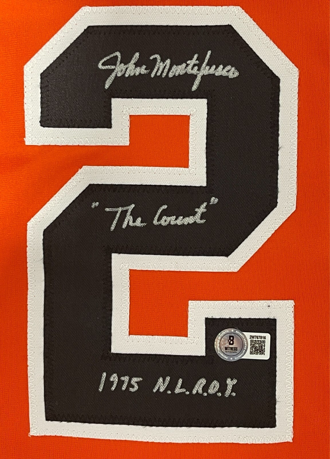 John Montefusco Signed SF Giants Custom Jersey w/ 2 Insc ROY Beckett Wit BAS COA