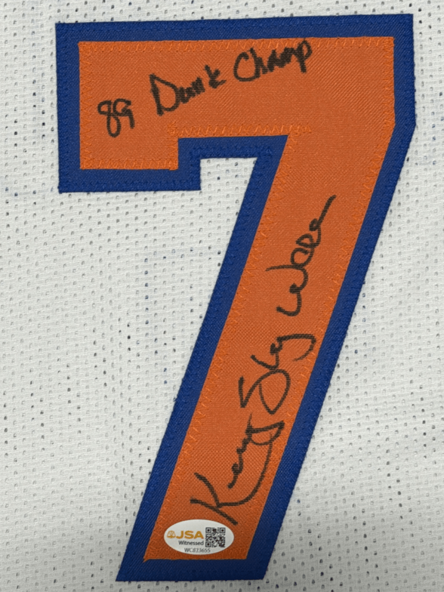 Kenny Sky Walker Signed New York Knicks Custom Jersey w/ 89 Dunk Champ JSA W COA