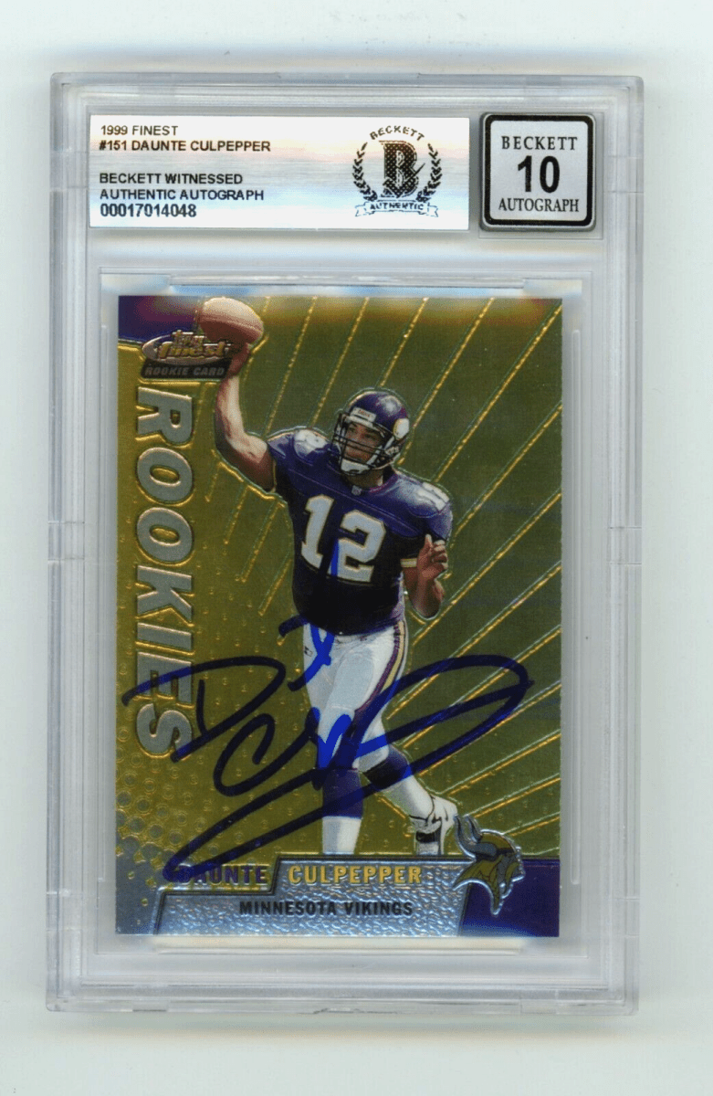 Daunte Culpepper 1999 Topps Finest #151 Rookie RC Signed Beckett BGS 10 Auto