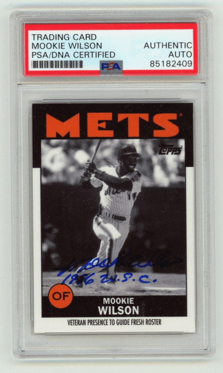 Mookie Wilson 2021 Topps Once Upon a Time in Queens #29 Signed 1986 WSC PSA Auto