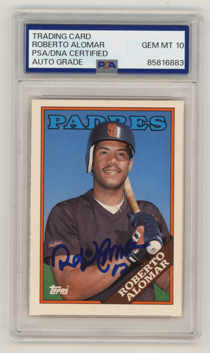 Roberto Alomar 1988 Topps Traded #4T Signed Rookie RC PSA 10 Auto Padres HOF