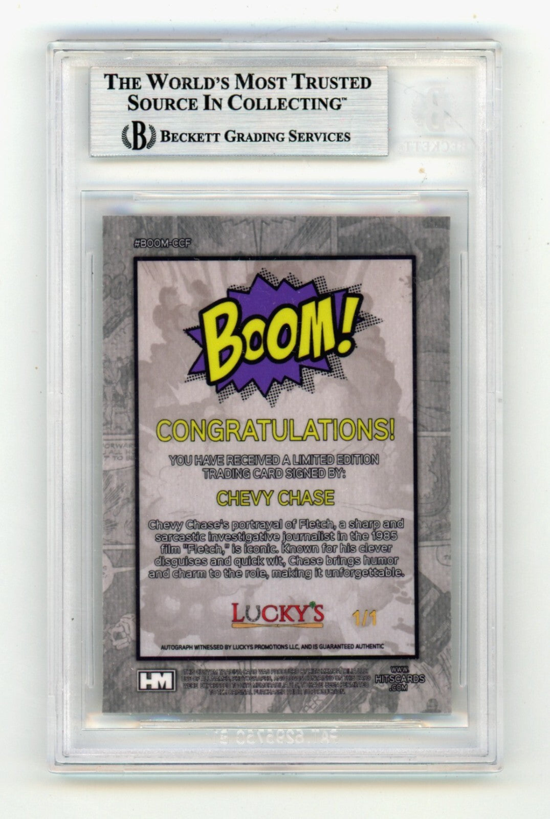 Chevy Chase Fletch 2024 Hits Memorabilia BOOM Super 1/1 Signed BGS BAS Auto