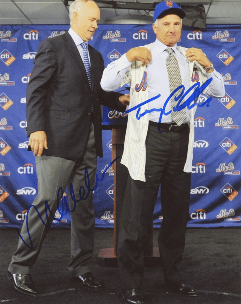 Sandy Alderson &amp; Terry Collins Dual Signed Autographed Mets 8x10 Photo LSCM COA