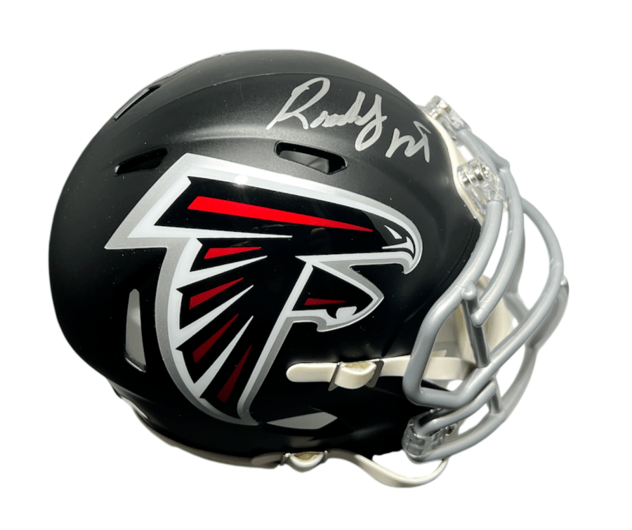 Roddy White Signed Falcons Speed Mini Helmet Beckett Witness BAS COA