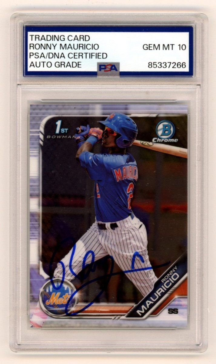 Ronny Mauricio 2019 Bowman Chrome BCP-107 1st Prospect Signed RC PSA 10 Auto