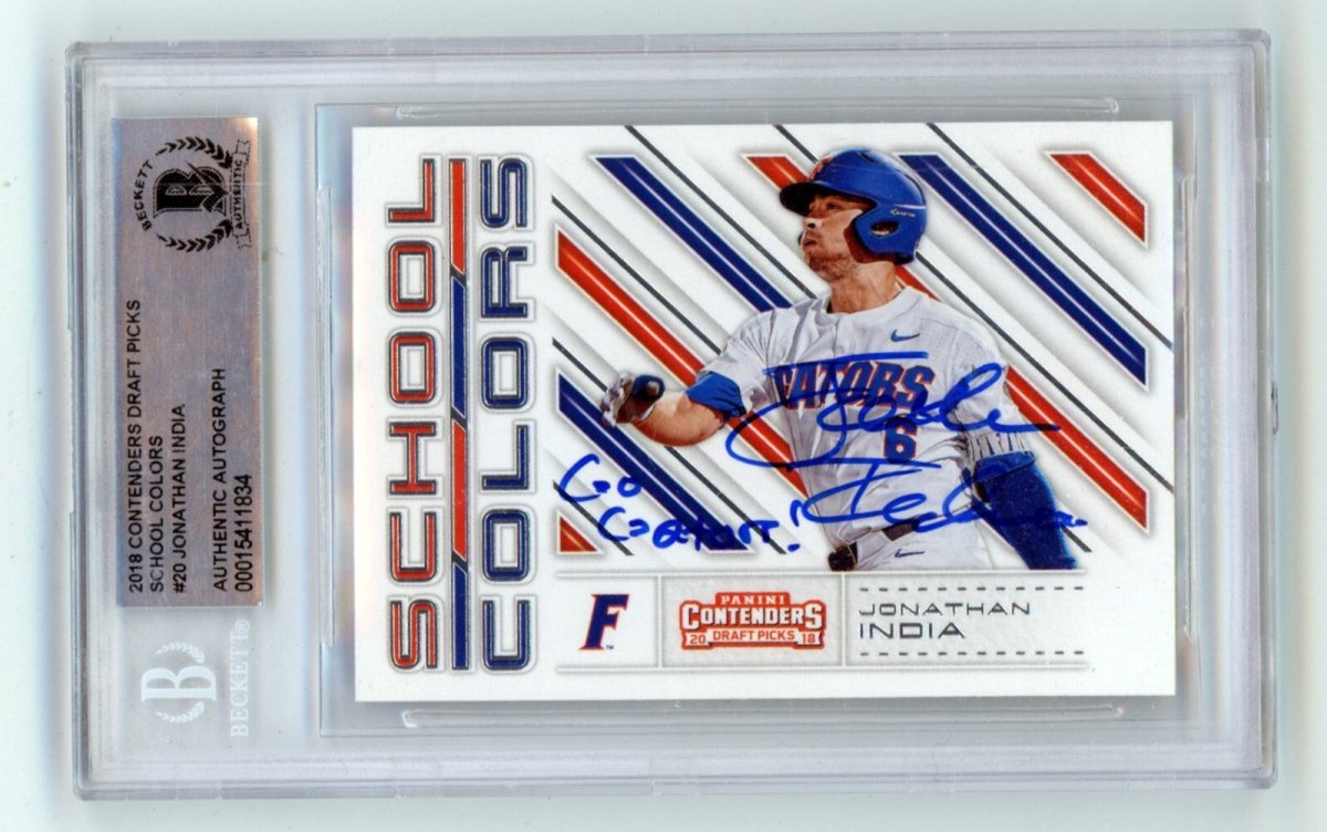 Jonathan India 2018 Contenders Draft Picks #20 Signed Ins Beckett BGS BAS Auto