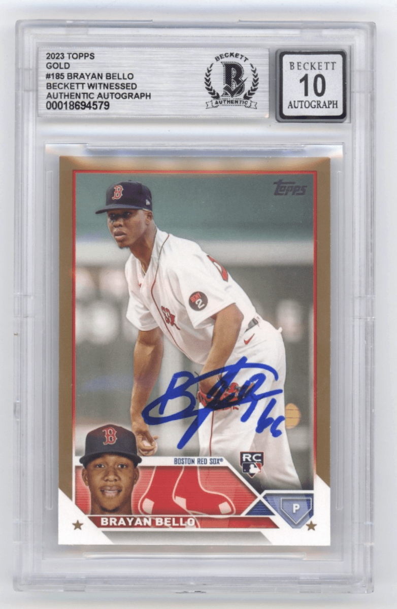 Brayan Bello 2023 Topps #185 Gold Signed Rookie RC /2023 Beckett BGS 10 Auto