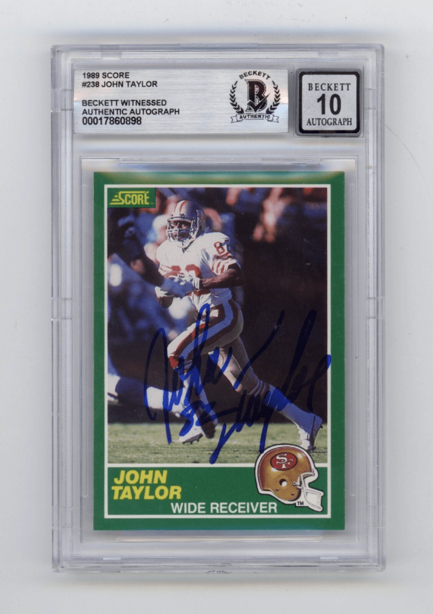 John Taylor 1989 Score #238 RC Signed Beckett BGS 10 Auto San Francisco 49ers