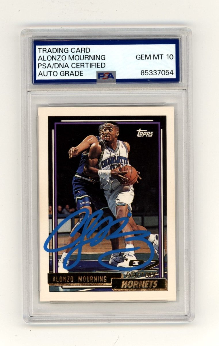 Alonzo Mourning 1992-93 Topps Gold #393 Signed Rookie RC PSA 10 Auto