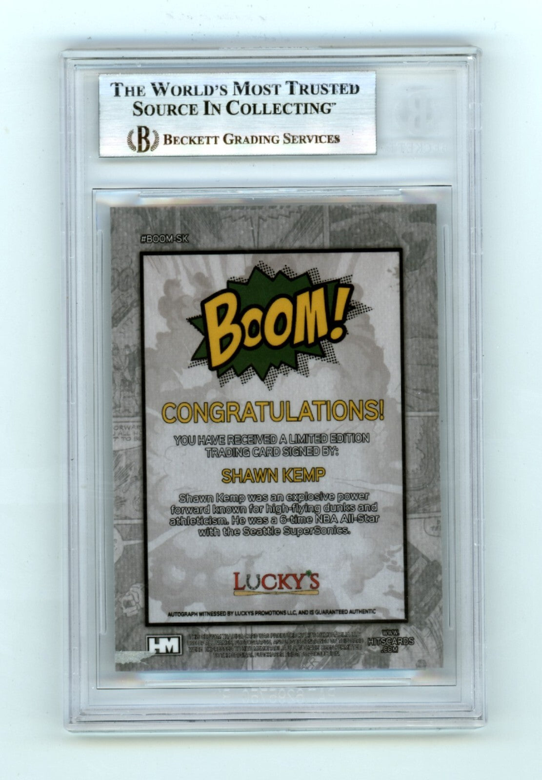Shawn Kemp 2024 Hits Memorabilia BOOM Silver Signed BGS BAS Auto Sonics