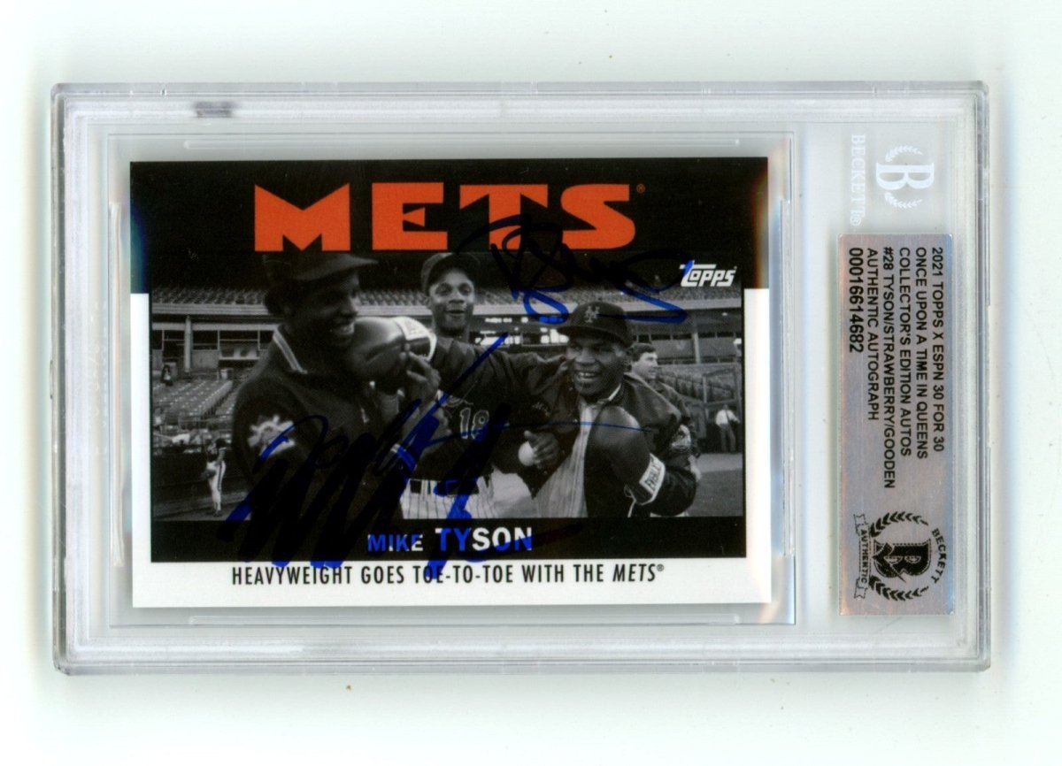 Gooden Strawberry Tyson 2021 Topps Once Upon a Time in Queens B/W BAS BGS Auto