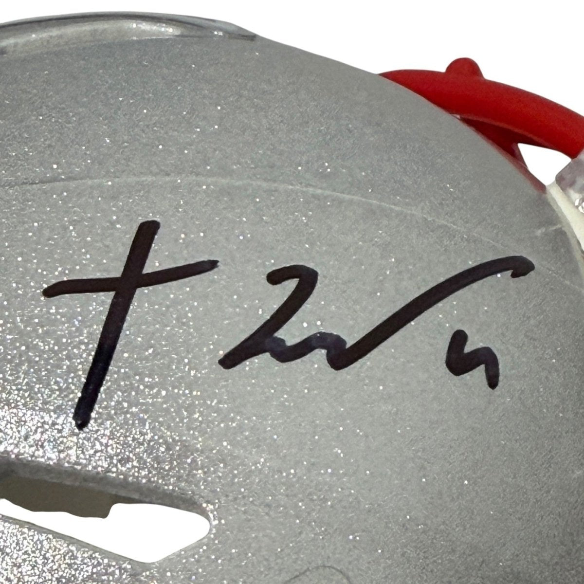 TreVeyon Henderson Signed New England Patriots Speed Mini Helmet JSA Witness COA