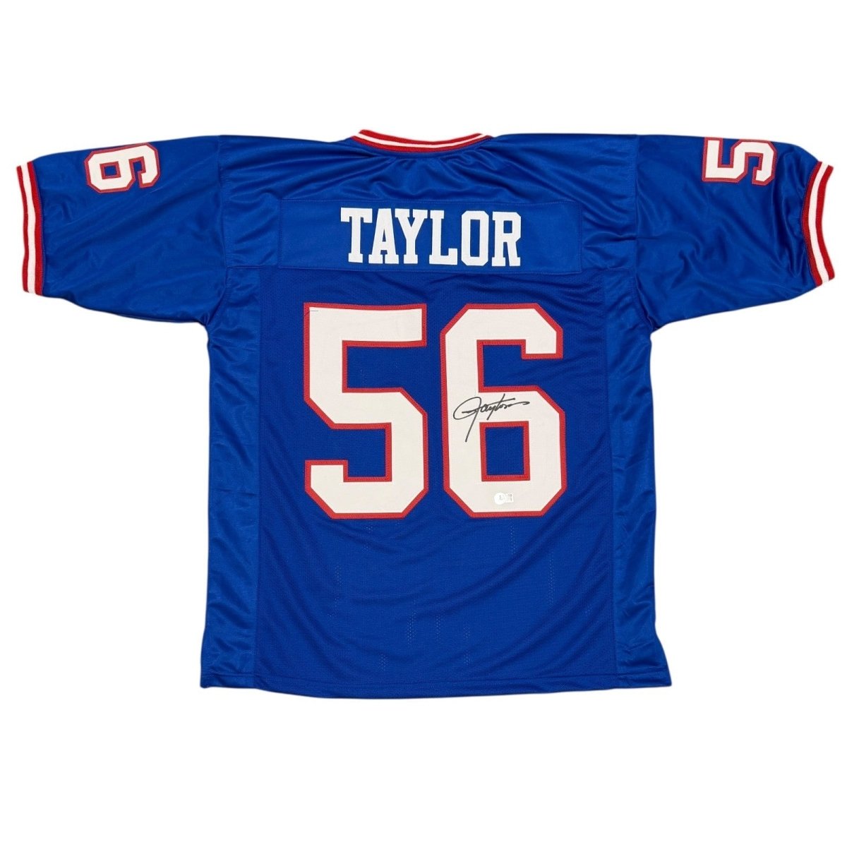 Lawrence Taylor Signed New York Giants Custom Jersey Beckett Witness BAS COA