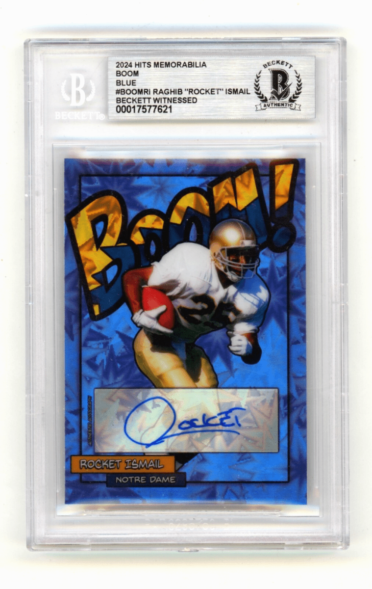 Rocket Ismail 2024 Hits Memorabilia BOOM Blue /5 Signed BGS BAS Auto Notre Dame