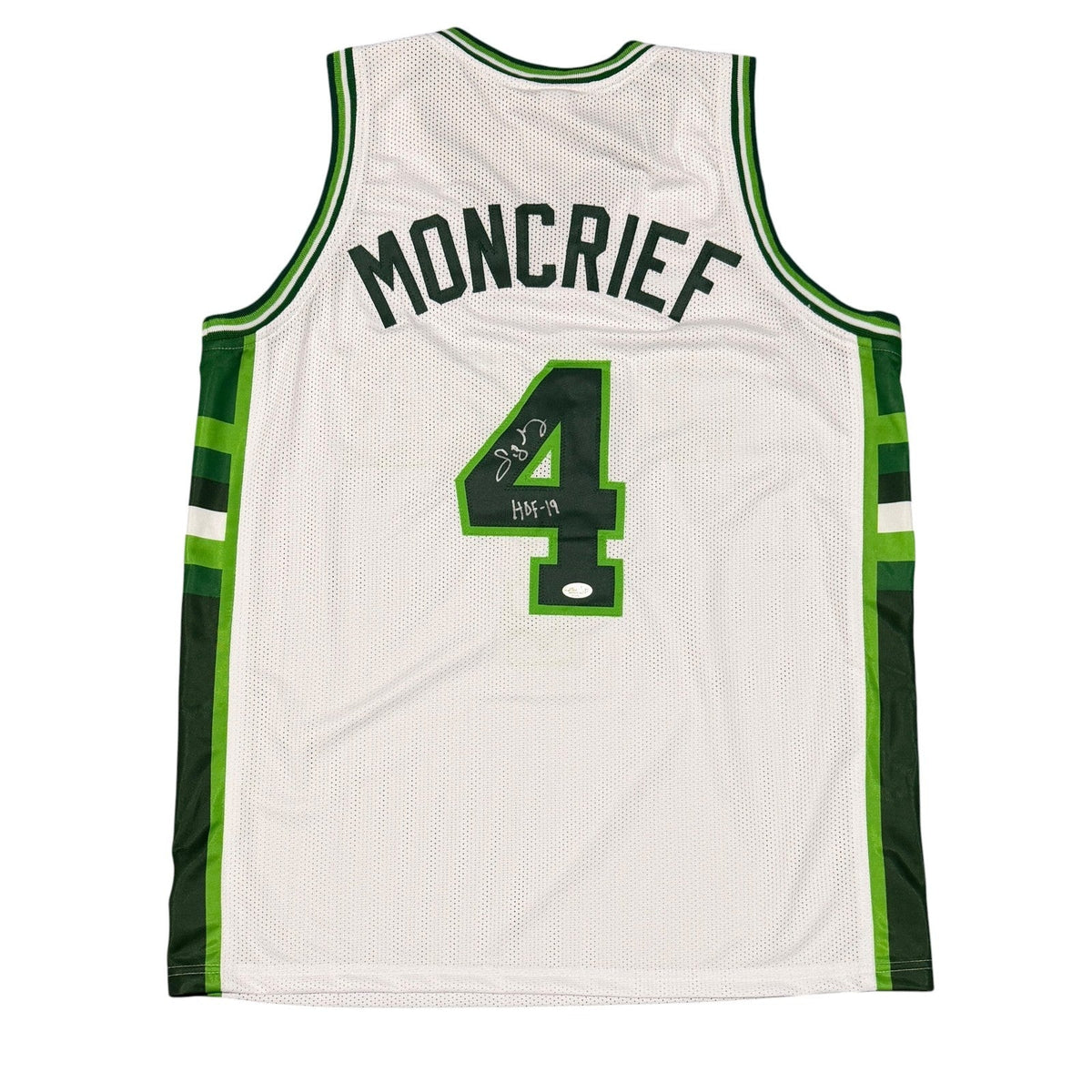 Sidney Moncrief Signed Milwaukee Bucks Custom Jersey w/ HOF 19 JSA Witness COA