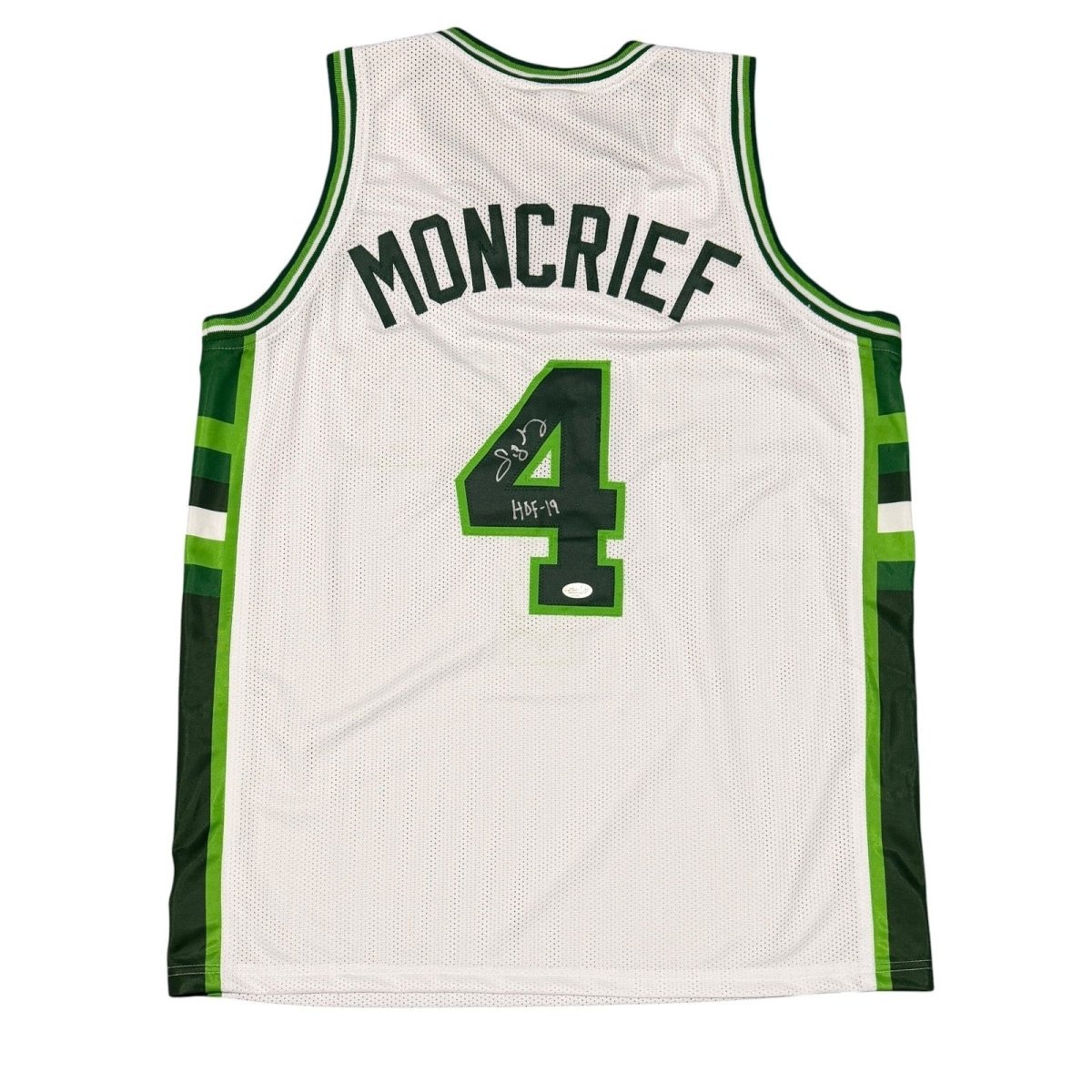 Sidney Moncrief Signed Milwaukee Bucks Custom Jersey w/ HOF 19 JSA Witness COA