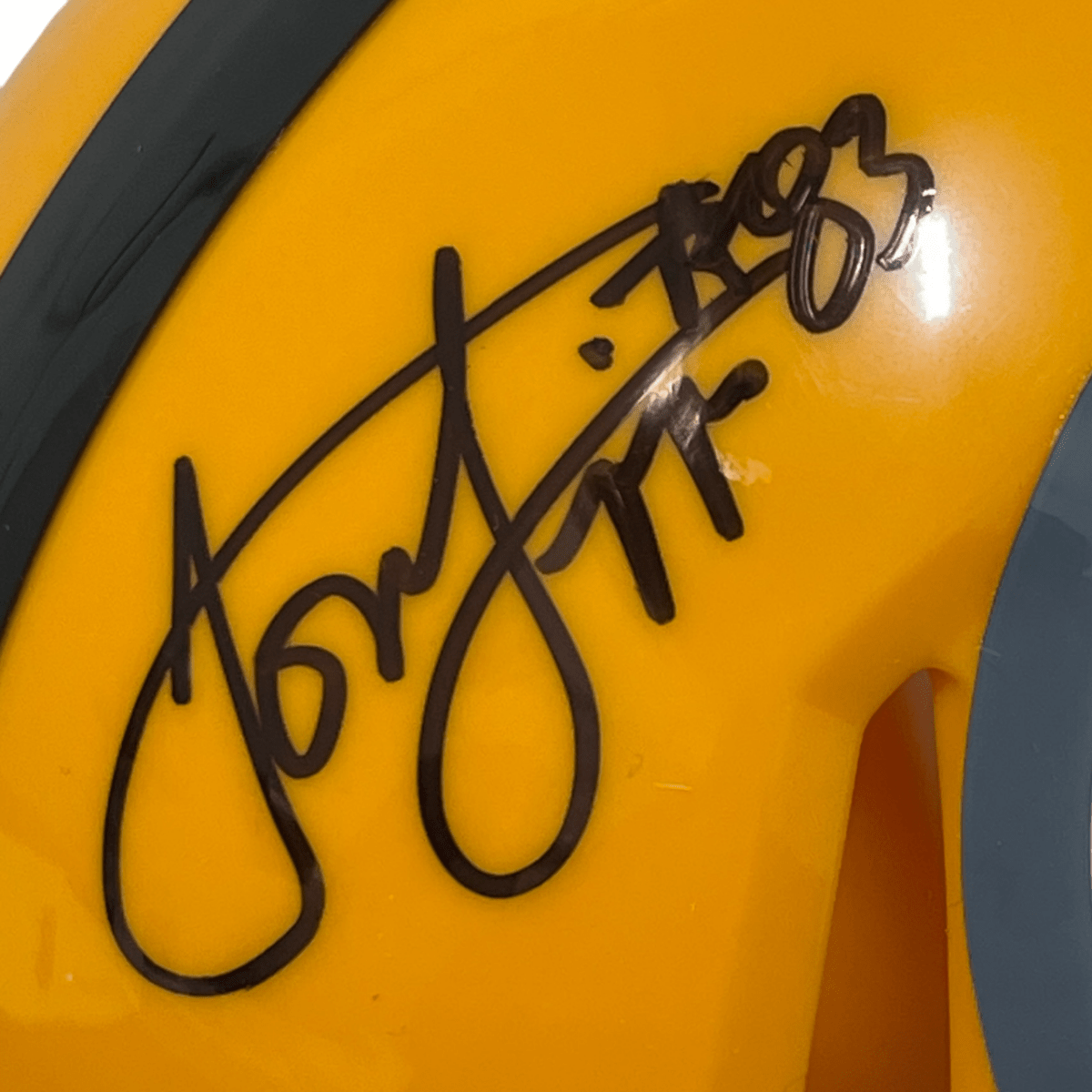 Louis Lipps Signed Steelers 75th Ann. TB Mini Helmet Beckett Witness BAS COA