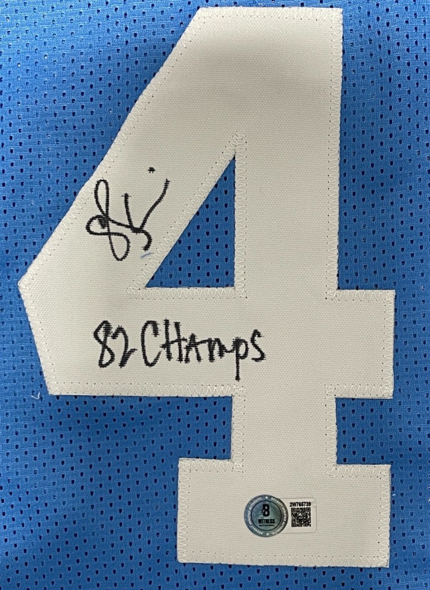 Sam Perkins Signed North Carolina UNC Custom Jersey 82 Champs Beckett W BAS COA
