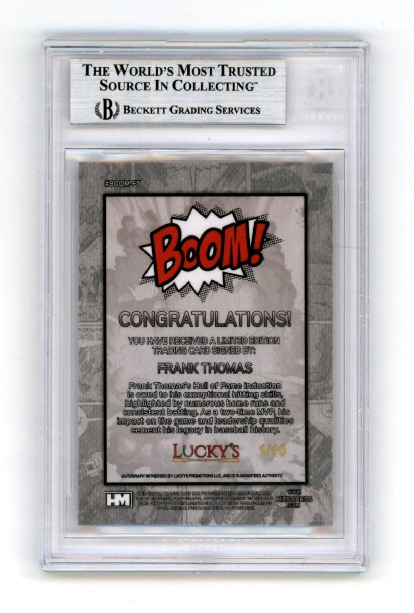 Frank Thomas 2024 Hits Memorabilia BOOM Gold #/10 Signed BGS BAS Auto White Sox
