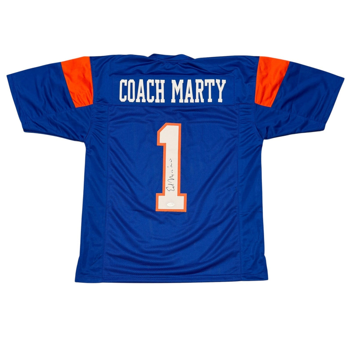 Ed Marinaro Signed Coach Marty Blue Mountain State BMS Custom Jersey JSA Wit COA