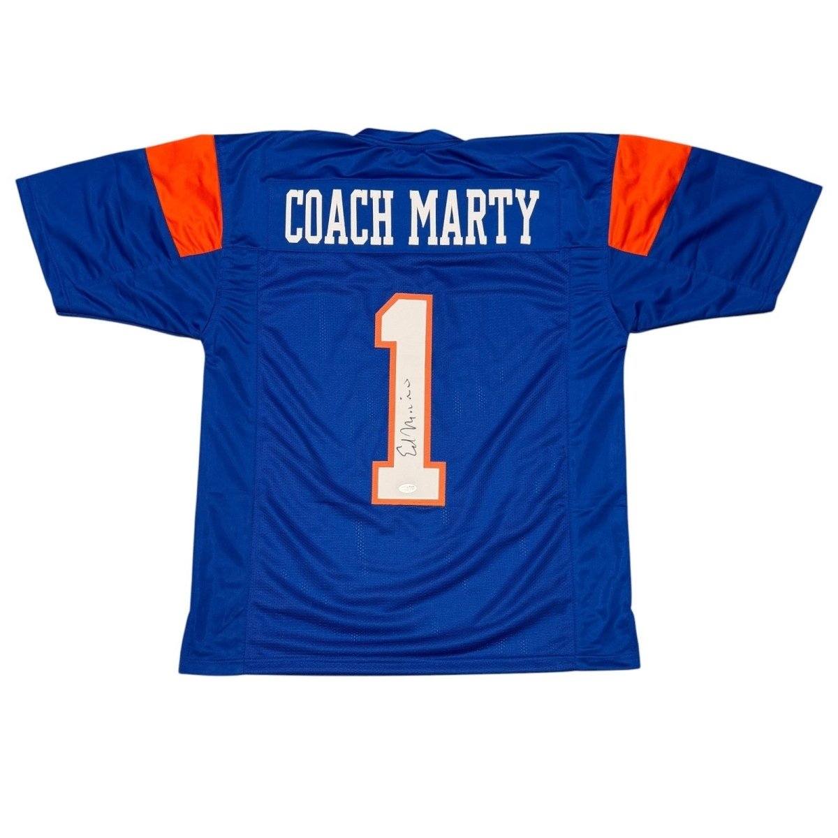 Ed Marinaro Signed Coach Marty Blue Mountain State BMS Custom Jersey JSA Wit COA