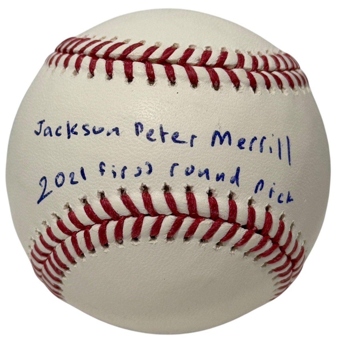 Jackson Merrill Full Name Signed ROMLB Baseball w/ 2021 1st Rd JSA COA Padres
