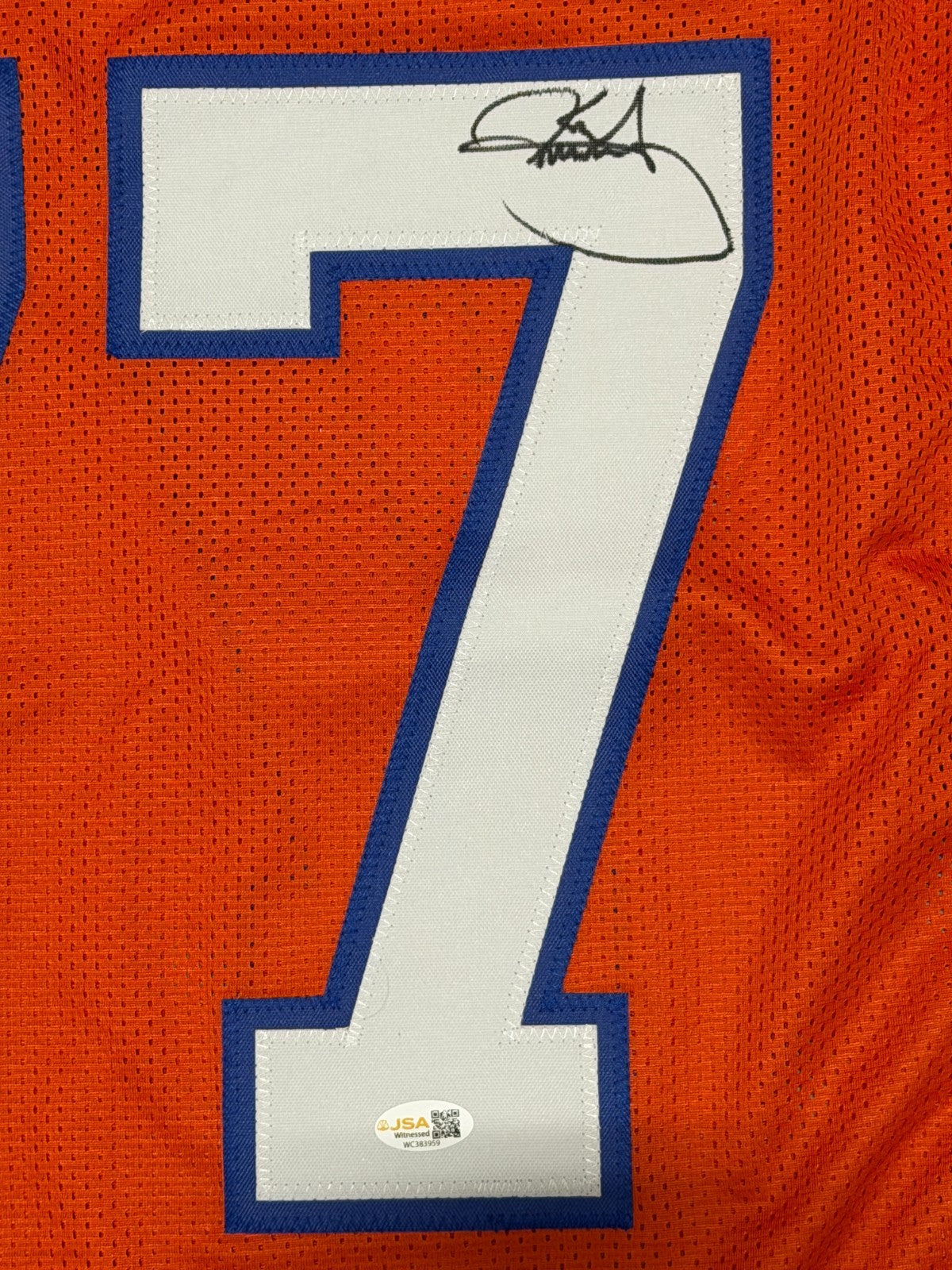 Karl Meckleburg Signed Autographed Denver Broncos Custom Jersey JSA Witness COA