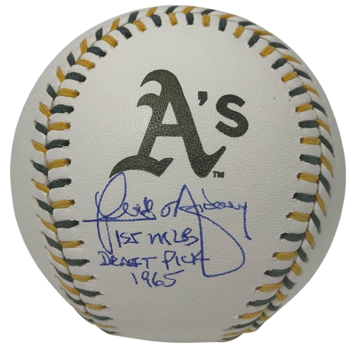 Rick Monday Signed Athletics A's Logo Baseball w/ 1st MLB Pick JSA WITNESS COA
