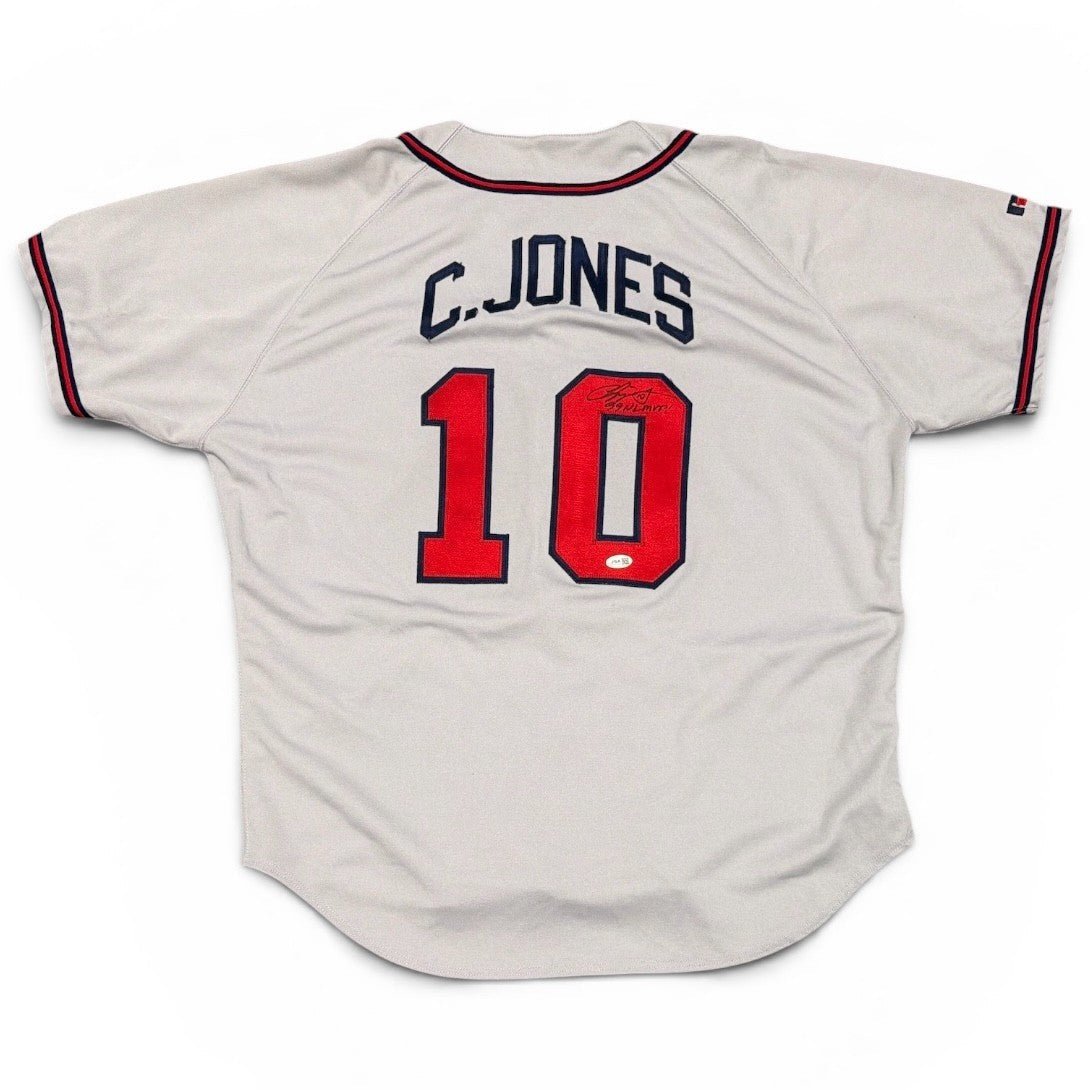 Chipper Jones Signed Atlanta Braves Russell Authentic Jersey w 99 NL MVP JSA COA