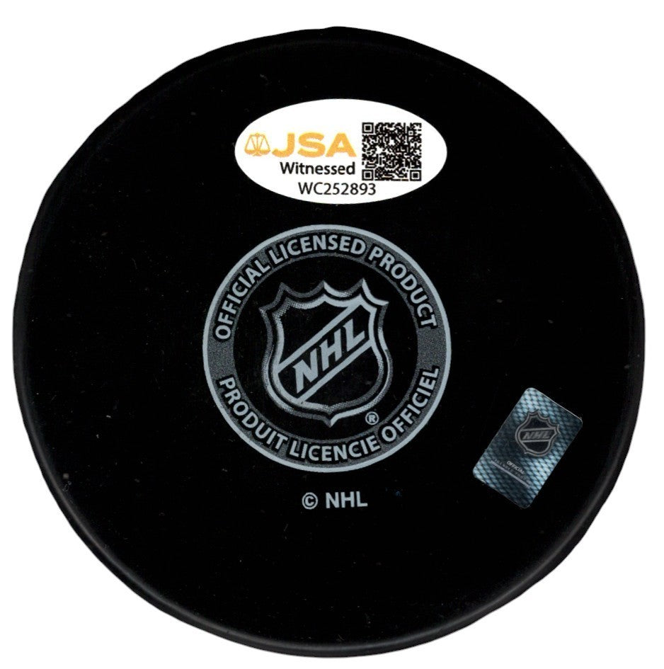 Kevin Stevens Signed Pittsburgh Penguins Logo Puck w/ 91-92 Cup JSA Witness COA