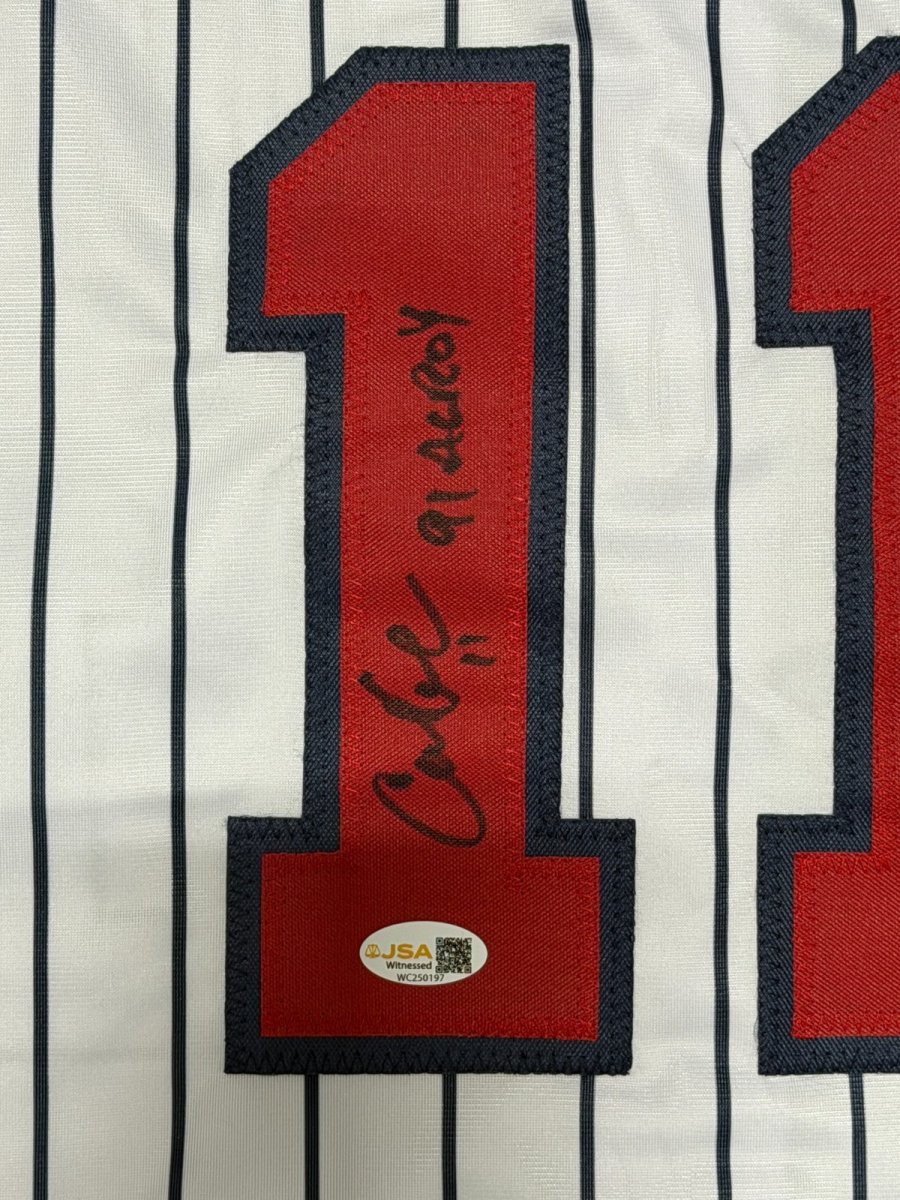 Chuck Knoblauch Signed Minnesota Twins Custom Jersey w/ 91 AL ROY JSA Wit COA W