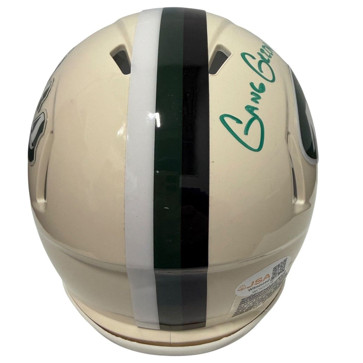 Minkah Fitzpatrick Signed Jets Retro Mini Helmet w/ Gang Green JSA Witness COA
