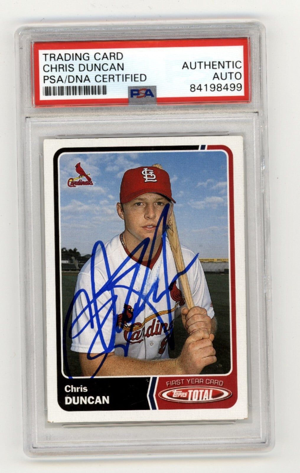 Chris Duncan 2006 Topps Total #928 Rookie RC Signed PSA Authentic Auto Cardinals